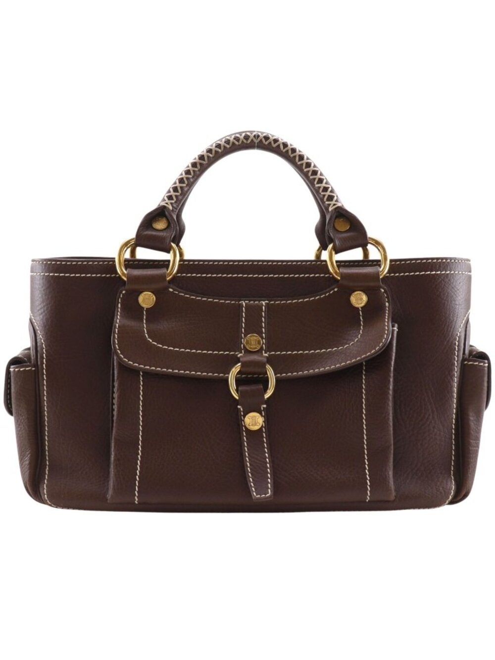 Celine Boogie Bag Calfskin Brown Handbag